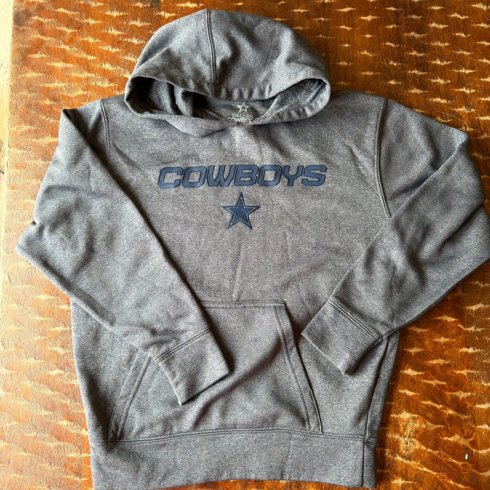 Dallas Cowboys‎ Hoodie Sweatshirt Pullover Modern Boys Size Medium 12-14 Gray